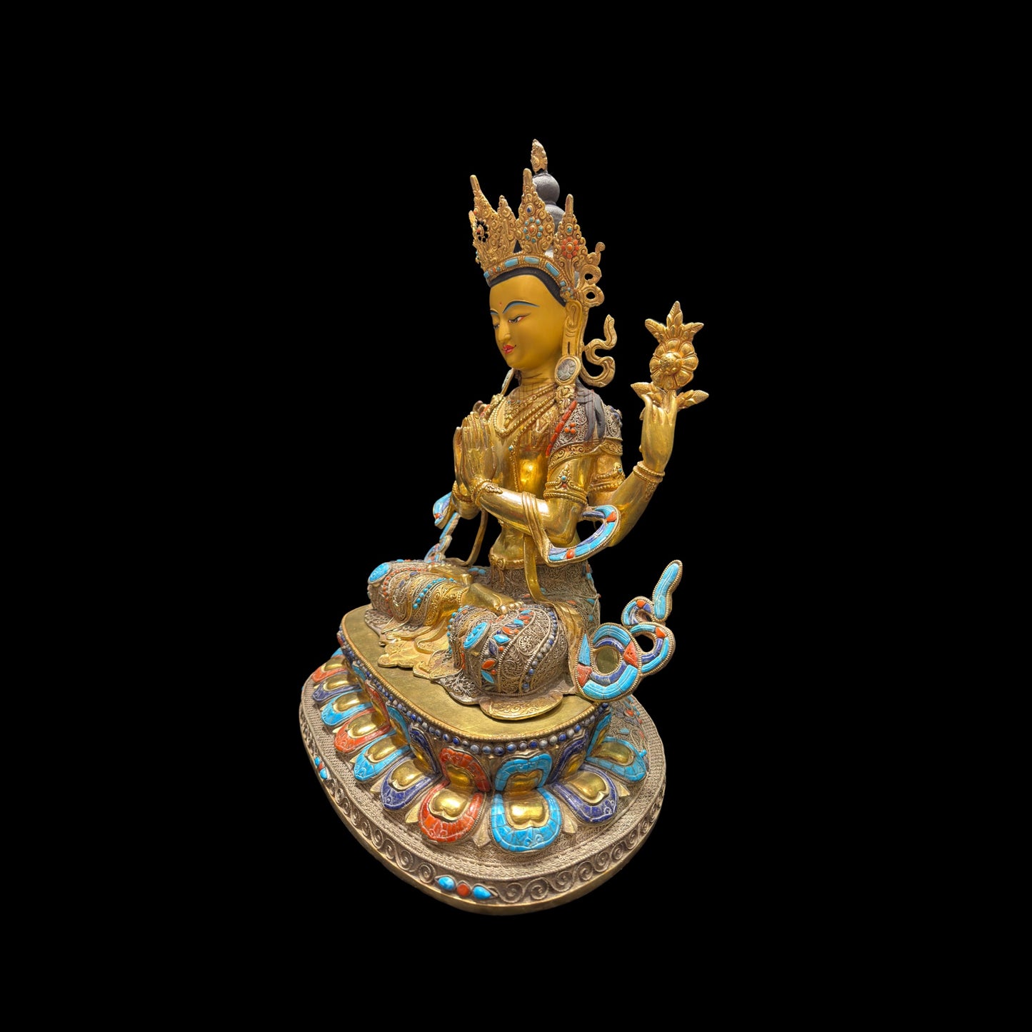 Gold Gild Four-Armed Avalokiteshvara 銅鎏金四臂觀音