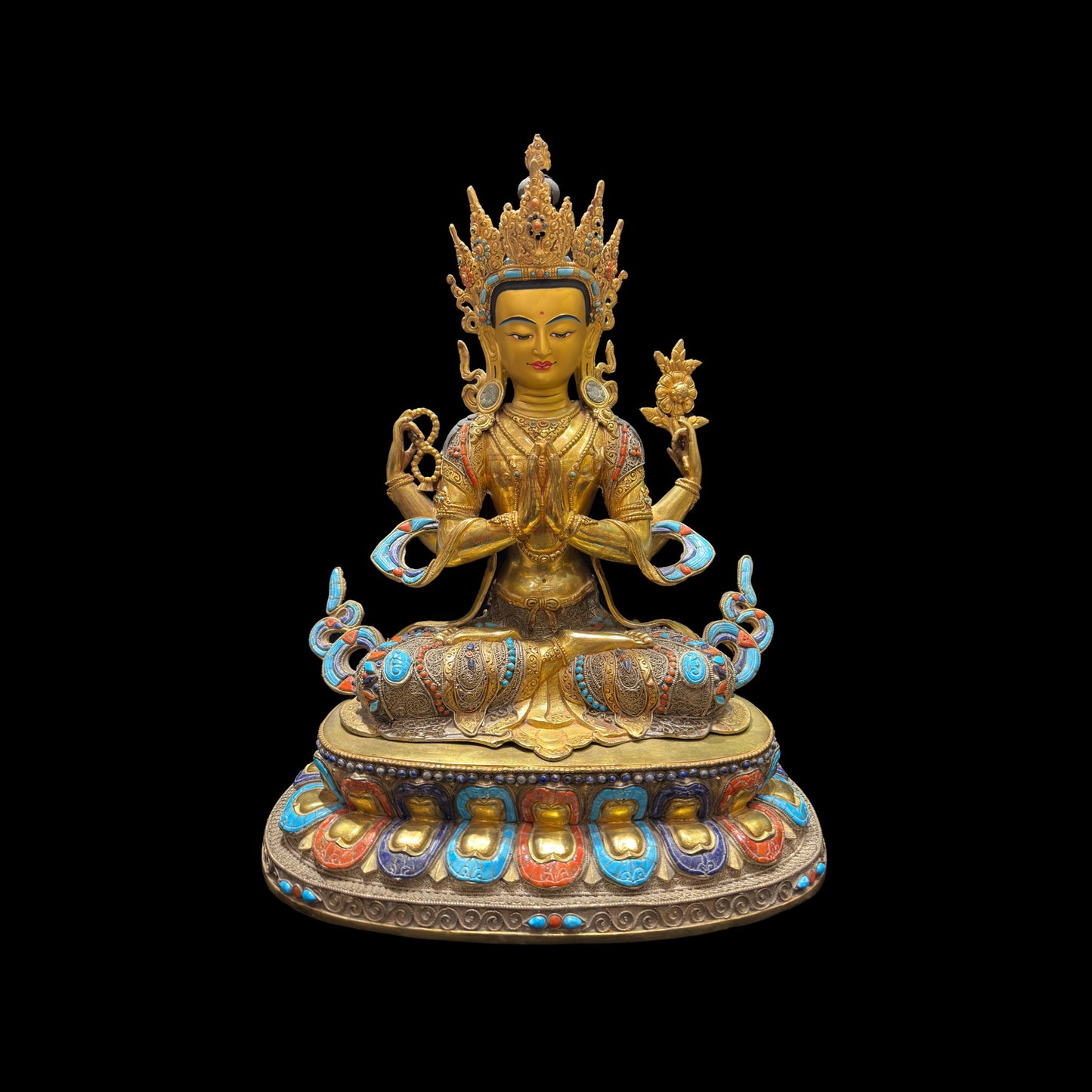 Gold Gild Four-Armed Avalokiteshvara 銅鎏金四臂觀音