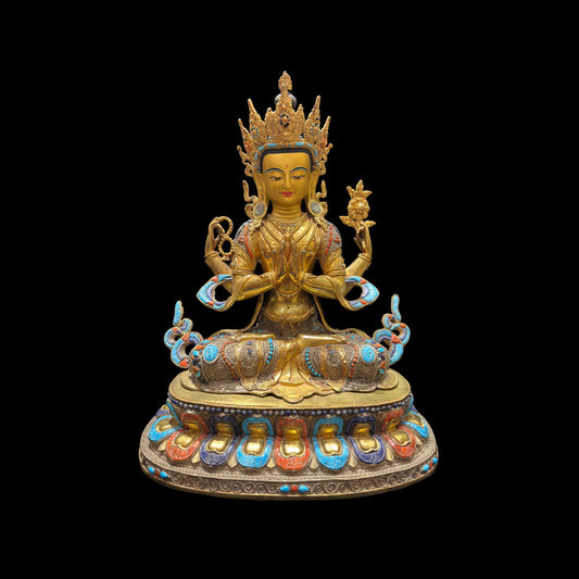 Gold Gild Four-Armed Avalokiteshvara 銅鎏金四臂觀音